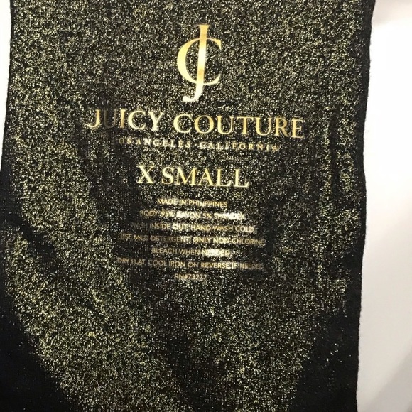Juicy Couture blouse top gold black metallic boho - Picture 4 of 4